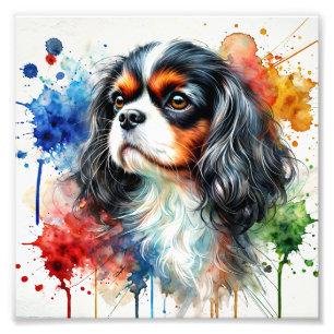 Impression Photo Aquarelle Gracial Cavalier King Charles Spaniel