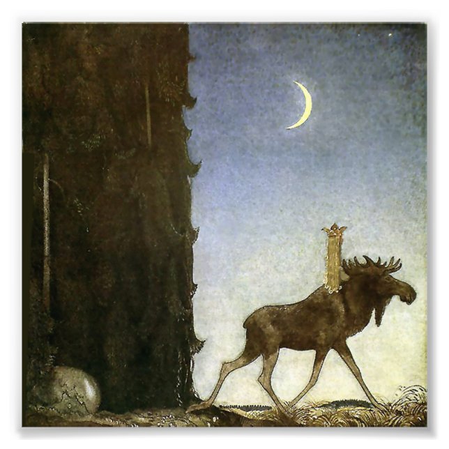 Impression Photo Aquarelle « Leap the Elk » de John Bauer (Devant)