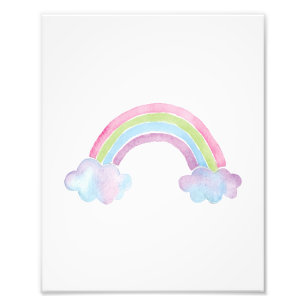 Impression Photo Aquarelle minimaliste Arc-en-ciel Enfants Décor de