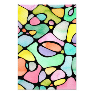 Impression Photo Aquarelle Neurographique Colorée Art