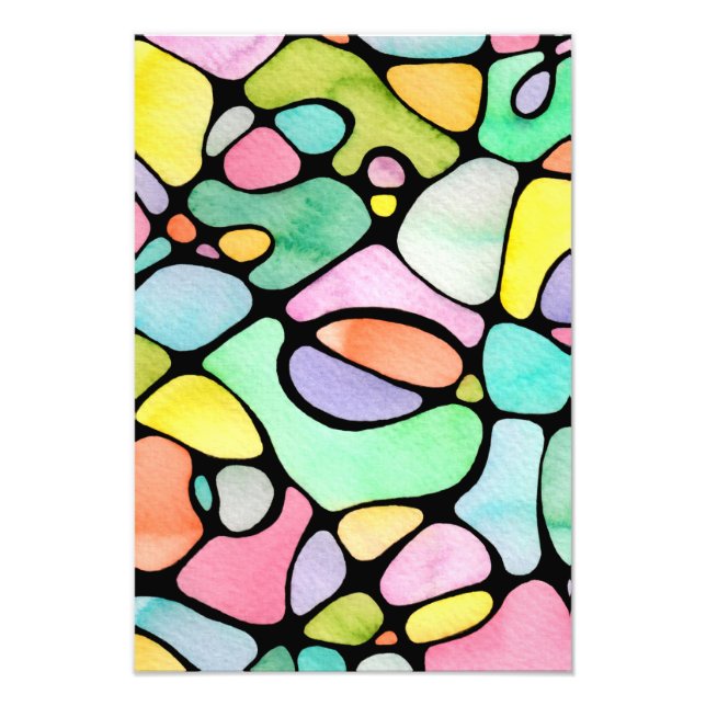 Impression Photo Aquarelle Neurographique Colorée Art (Devant)