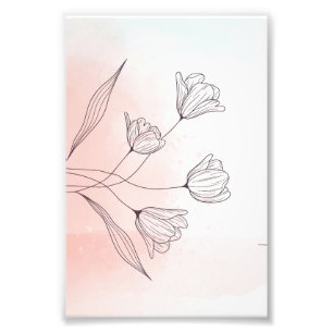 Impression Photo Aquarelle rose romantique Floral