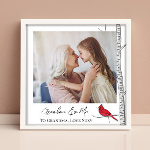 Impression Photo Aquarelle simple Hiver Red Cardinal Birger Tree