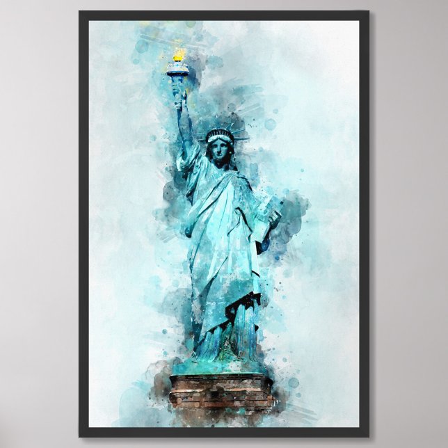 Impression Photo Aquarelle Statue de la Liberté (Créateur téléchargé)