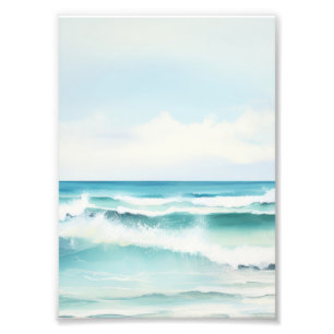 Impression Photo Aquarelle Turquoise Ocean Wall Art