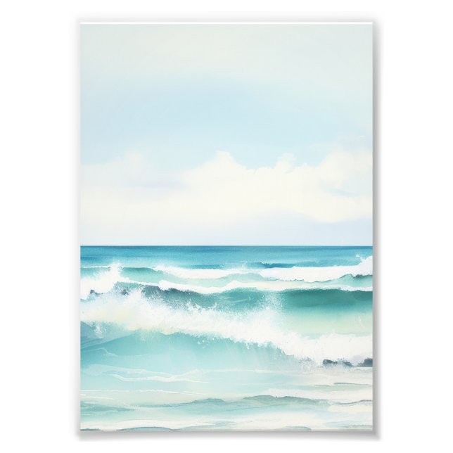 Impression Photo Aquarelle Turquoise Ocean Wall Art (Devant)
