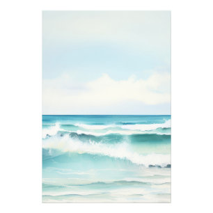 Impression Photo Aquarelle Turquoise Ocean Wall Art