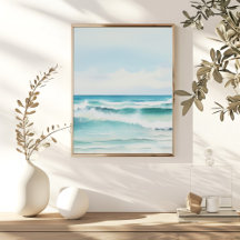Aquarelle Turquoise Ocean Wall Art