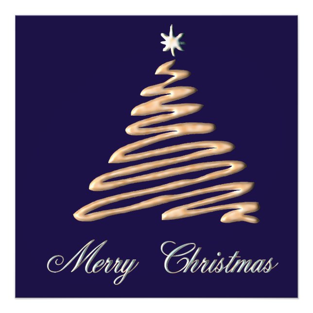 Impression Photo Arbre de Noël Gold (Devant)