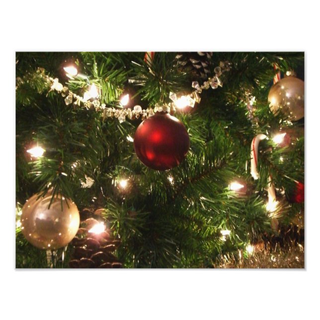 Impression Photo Arbre de Noël I Vacances Plutôt vert et rouge (Devant)