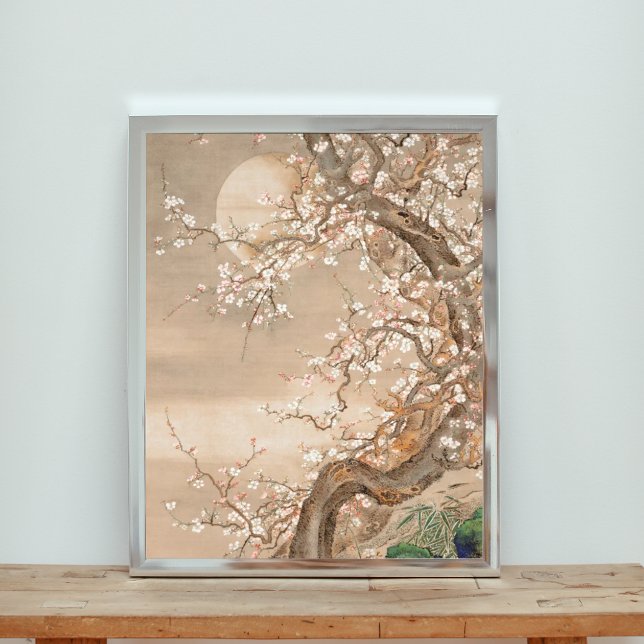 Impression Photo Arbre en fleurs de prune sous la lune (Créateur téléchargé)
