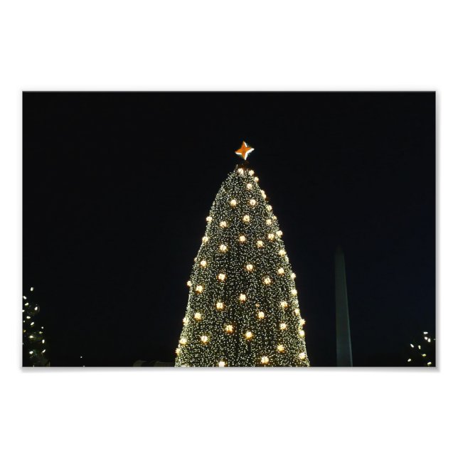Impression Photo Arbre national de Noël et Monument de Washington l (Devant)