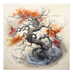 Impression Photo Arbre orange Abstrait