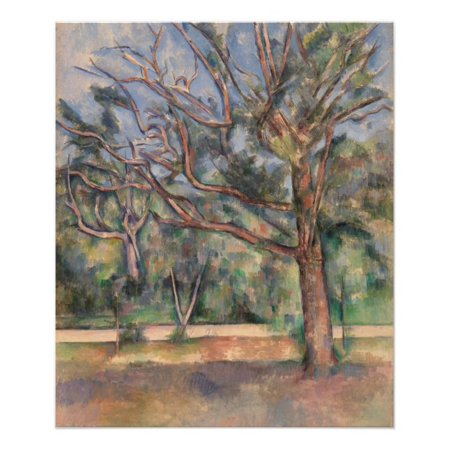 Impression Photo Arbres et Route, Paysage Post-Impressionniste (Devant)