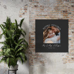Impression Photo Arc de charbon mariage cadeau décoration maison<br><div class="desc">Mieux ensemble couple rose arc rose mariage photo faire-part et imprimé poster cadeau. Coloris gris fusain moderne et élégant.</div>