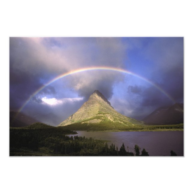 Impression Photo Arc-en-ciel complet et ciel orageux sur Grinnell (Devant)