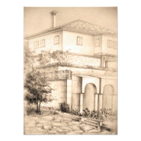 Architecture Maison traditionnelle Dessin d'art