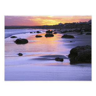 Impression Photo Argentine, Las Grutas. La plage au coucher du sole