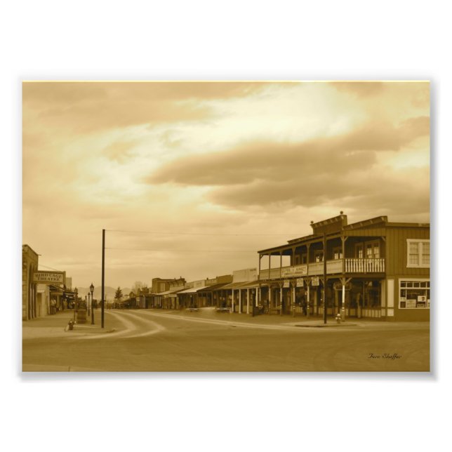 Impression Photo Arizona Tombstone Main Street Sepia (Devant)