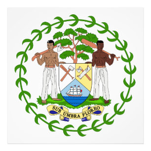 Impression Photo Armoiries du pays Belize symbole emblème drapeau