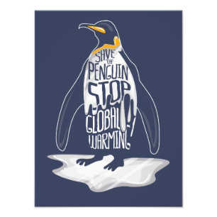 Impression Photo Arrêtez le Réchauffement climatique Sauvez les ani