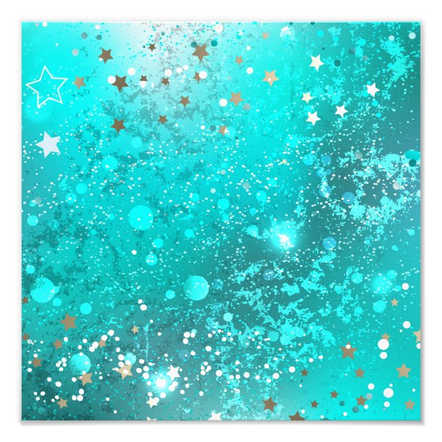 Impression Photo Arrière - plan à huile Turquoise de la menthe (Devant)