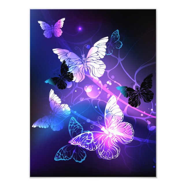 Impression Photo Arrière - plan avec papillons de nuit (Devant)