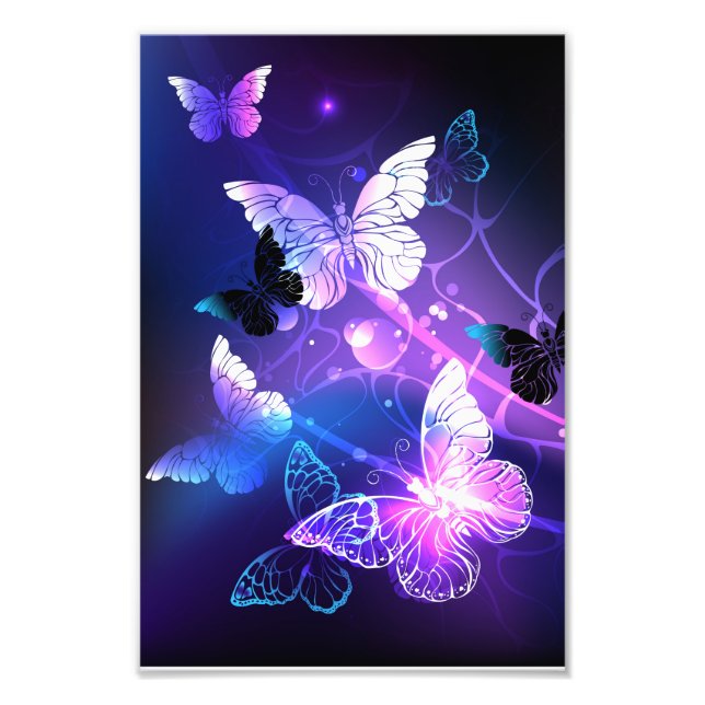 Impression Photo Arrière - plan avec papillons de nuit (Devant)