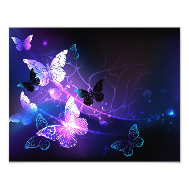 Impression Photo Arrière - plan avec papillons de nuit (Devant)