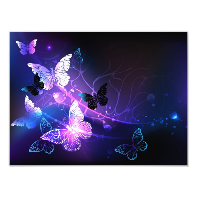 Impression Photo Arrière - plan avec papillons de nuit (Devant)