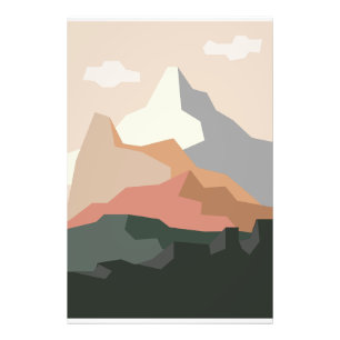 Impression Photo Arrière - plan de montagne minimaliste