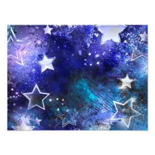 Impression Photo Arrière - plan spatial avec étoiles