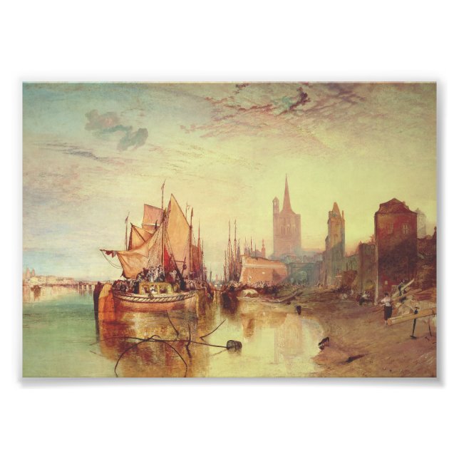 Impression Photo Arrivée d'un bateau à vapeur par Joseph Turner (Devant)