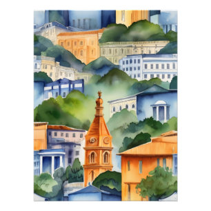 Impression Photo art aquarelle de Rio De Janeiro