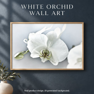 Impression Photo Art botanique de l'orchidée blanche élégante