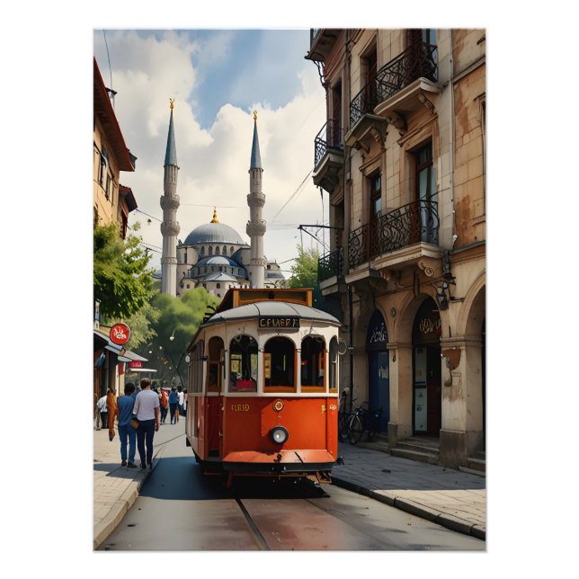 Impression Photo Art de l'aquarelle d'Istanbul (Devant)