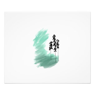 Impression Photo art de l'arbre vert scandinave simple moderne ment