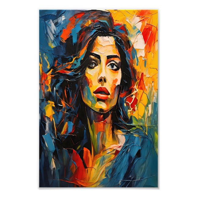 Impression Photo Art de portrait expressionniste radieux (Devant)