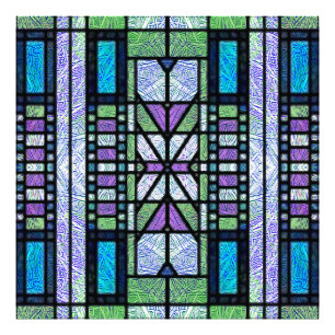 Impression Photo Art Déco de verre coloré en bleu et violet