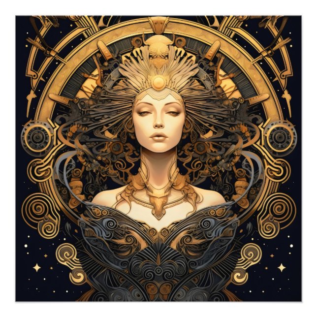 Impression Photo Art Déco Gold Woman (Devant)