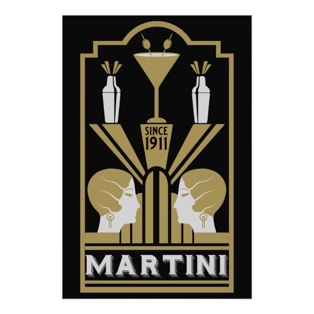Impression Photo Art Déco Martini (Devant)
