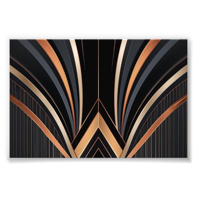 Impression Photo Art Deco Metallic Geometric Elegance (Devant)