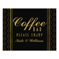 Art déco moderne Gold & Black café bar mariage