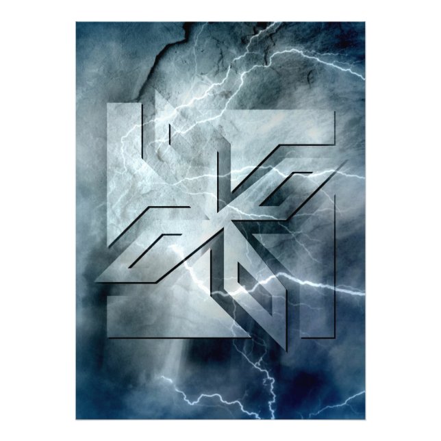 Impression Photo Art Déco Ninja Star Icon Éclairage en pierre super (Devant)