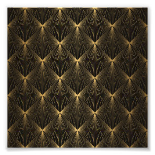 Impression Photo Art déco, or noir, chic, élégant, motif, classe, t