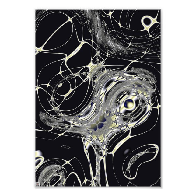 Impression Photo Art fractal abstrait de toile dorée (Devant)