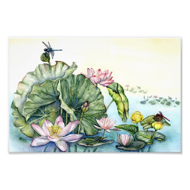 Impression Photo Art japonais Lotus Lilies (Devant)