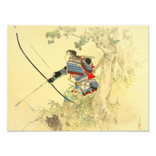 Impression Photo Art japonais - un samouraï avec un arc et des