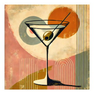 Impression Photo Art Martini Minimaliste de Style Moderne du Milieu