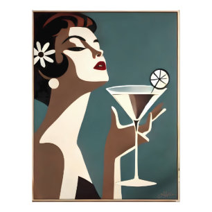 Impression Photo Art Moderne du Milieu du Siècle La DIva Martini